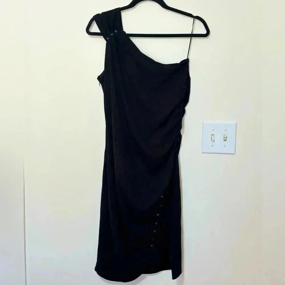 Seraphine Black One Shoulder Maternity Dress🩵‎